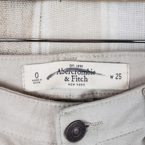 Abercrombie & Fitch Faux Suede Mid Rise‎ Pants Beige Size 0 - Picture 7 of 8